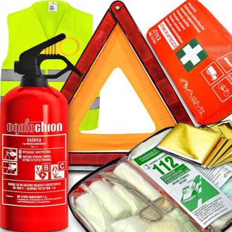OEM Kit De Inspecci&oacute;n Extintor De Incendios 1kg Botiqu&iacute;n De Primeros Auxilios Para Coche Chaleco Triangular Din