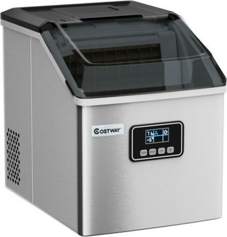 Costway 48 lbs Stainless Self-Clean Ice Maker with LCD Display