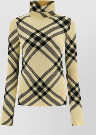 Burberry checkered turtleneck knitwear long sleeves
