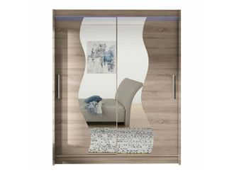 Mirjan24 Armario Closico 134, Trufa Roble, 200x150x58cm, Puertas De Armario: Correderas, N&uacute;mero De Estantes: 5, Led