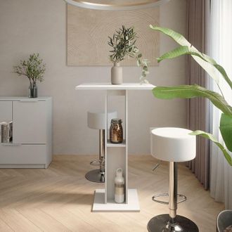 Vicco tavolo bar con sgabelli Repose, Bianco, 65 x 65 cm con 2 sgabelli da bar, Vicco
