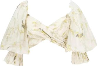 Zimmermann Geplooide Top Met Ruches - Dames - Blouses - Wit - XS - Katoen - Overhemden
