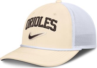 Nike Baltimore Orioles Rise Nike Mens Dri-FIT MLB Trucker Adjustable Hat in White | NB640HNAOLE-USE