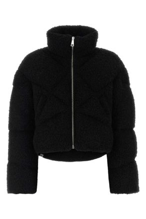 Khrisjoy Black Textured High Collar Jacket