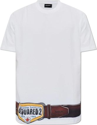 Dsquared2 Logo T-Shirt - Heren - T-shirts - Wit - L - Katoen - Tops