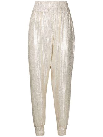 Lethicia Bronstein Bibiana foiled tapered trousers - Gold