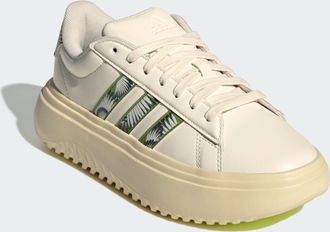 adidas Womens Grand Court Platform Shoes - Off-White - Size UK 6.5