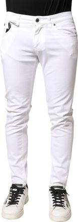 Dolce & Gabbana White Cotton Stretch Skinny Denim Men Jeans Elastane Clothing