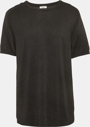 Yohji Yamamoto Black Mesh Jersey Crew Neck T-Shirt
