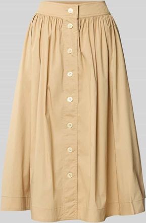 Lauren Ralph Lauren Midirock mit Knopfleiste in Sand, Gr&ouml;&szlig;e 42