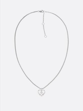 Tommy Hilfiger Collar con coraz&oacute;n y monograma TH en acero