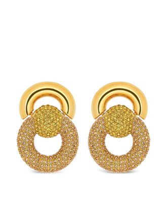 Oscar De La Renta crystal-embellished earrings - women - Gold Plated Metal - One Size