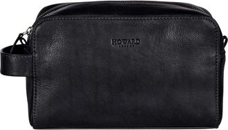 Howard London Toilettas Ricky - Heren - Toilettassen - Zwart - ONE Size - Leer - Tassen