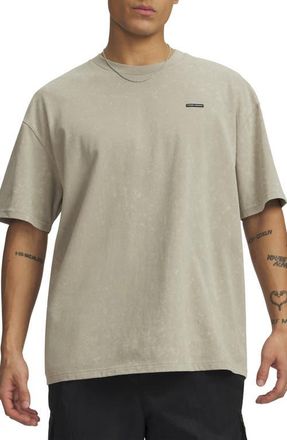 Under Armour UA Logo Patch Oversize T-Shirt in Timberwolf Taupe at Nordstrom, Size Xx-Large