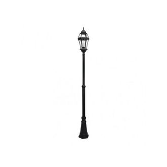 Fabrilamp Farola exterior aluminio becrux 1xe27 negro ip44 234x25x25 cm regulable en altura