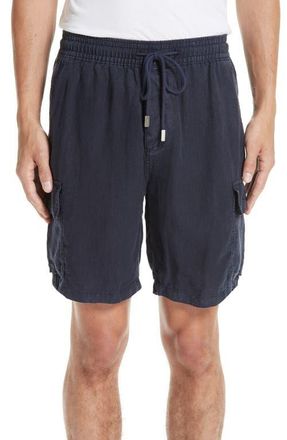 Vilebrequin Mens Linen Bermuda Cargo Pockets Shorts in Blue at Nordstrom, Size Xxx-Large