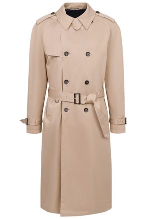 Bugatti Trenchcoat BUGATTI, Herren, Gr. 58, beige (40, beige), 97% Baumwolle, 3% Elasthan, unifarben, normal, lange Manschette, M&auml;ntel Trenchcoat, mit Bindegu