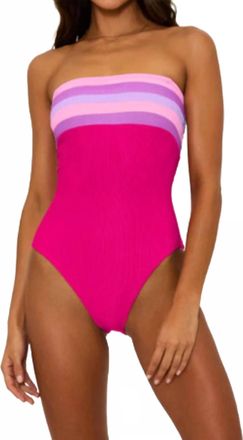 Beach Riot Jessa One Piece Swimsuit In Raspberry Colorblock
