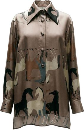 ALYSON EASTMAN Kate Button Up in Marching Horses Print at Nordstrom, Size X-Small