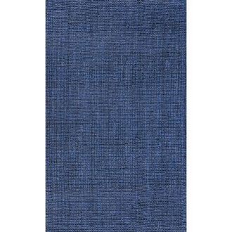 Jonathan Y Designs Pata Hand Woven Chunky Jute Area Rug in Navy at Nordstrom, Size 5Ft 0In X 5Ft 0In