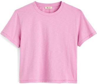 Madewell Boxy Crop Cotton Slub T-Shirt in Warm Wisteria at Nordstrom, Size Xx-Small