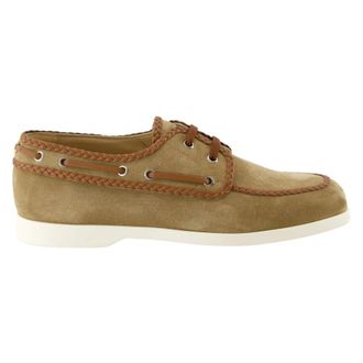 Valentino Garavani Boot Schoenen met Veters - Heren - Bootschoenen - Bruin - 43 1/2 EU - Leer - Schoenen