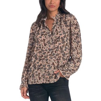 Elan Elan Ruffle Collar Top Yellow Size XS