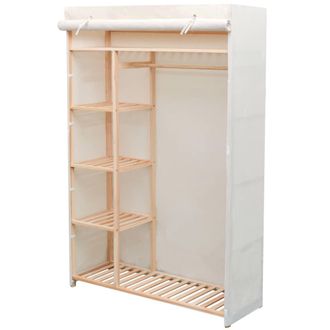 vidaXL Armario De Tela Y Madera De Pino 110x40x170 Cm Vidaxl