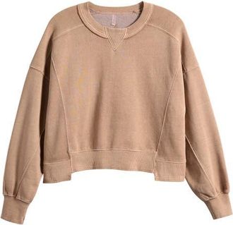 Free People FP Movement Intercept Cotton Blend Sweatshirt in Sandy at Nordstrom, Size X-Small