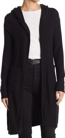 Go Couture Wrap Front Cardigan in Black at Nordstrom Rack, Size Medium