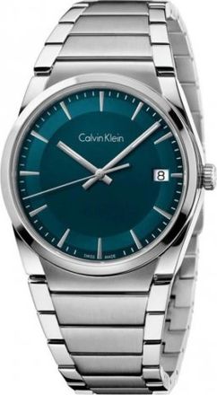 Calvin Klein Prachtig Quartz Horloge met Blauwe Wijzerplaat - Dames - Horloges - Grijs - ONE Size - Accessoires