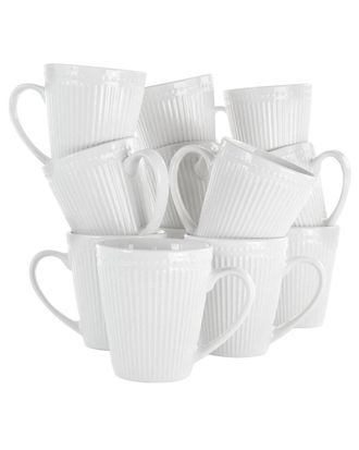 Elama Madeline 12Pc Porcelain Mug Set