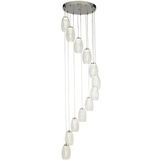 Searchlight Searchlight Cyclone 12 Light Drop Pendant, Clear Glass 3000K