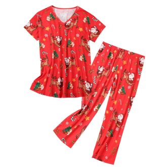 Generic Womens Pyjamas Cropped Pyjamas For Women Cut Print T Shirts With Cropped Pants Lounge Wear Sets Cotton Plus Size Womens Summer Set Nightwear