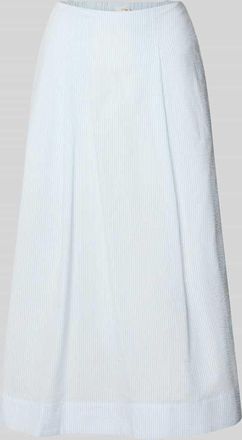 Selected Ausgestellter Midi-Rock aus reiner Bio-Baumwolle Modell HANNAH in Hellblau, Gr&ouml;&szlig;e 34