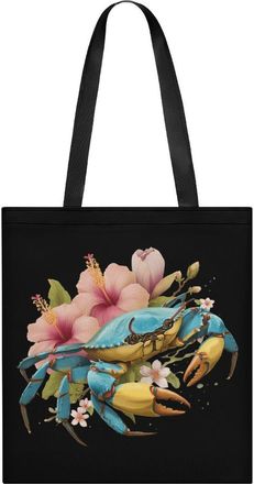 Generic Crab Flower Tote Bag for Women Men Shoulder Bags Purses Pouch Handbags
