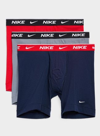 Nike Mens 6 white-logo boxer briefs Essential Cotton Stretch 3-pack