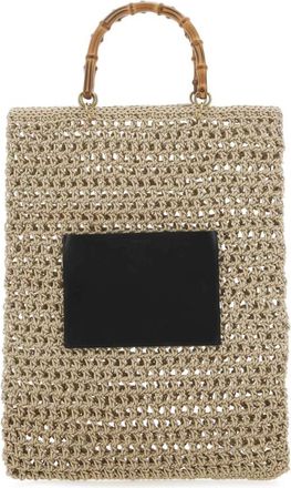 Jil Sander Rieten Shoppingtas - Dames - Handtassen - Beige - ONE Size - Tassen