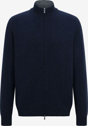 Gran Sasso Kaschmir-Cardigan mit Stehkragen und Reissverschluss