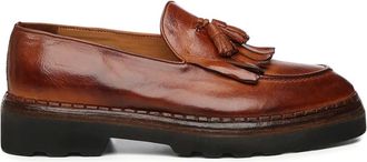 Eleventy Leren loafers met kwastjes - Bruin