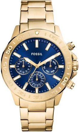 Fossil Bannon Multifunction Bracelet Watch, 45mm in Gold/Blue at Nordstrom Rack