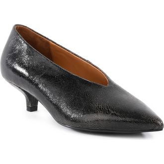 Seychelles Libertine Pointed Toe Kitten Heel Pump in Black/beige at Nordstrom Rack, Size 8.5