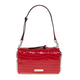 Marc Jacobs Shoulder Bags, female, Red, Size: ONE SIZE The Glossy Croc Snapshot Shoulder Bag