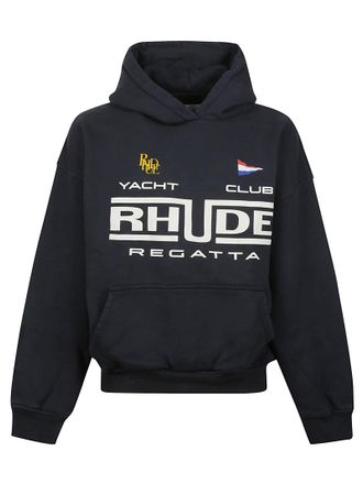Rhude Black Regatta Club Graphic Hoodie