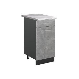 Vicco Mueble Bajo De Cocina R-line, Hormig&oacute;n/antracita, 40 Cm Encimera M&aacute;rmol, Vicco