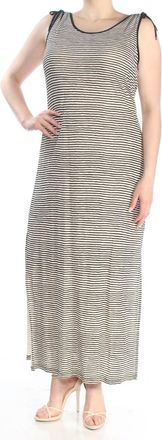 Ralph Lauren Striped Sleeveless Maxi Dress In Black Multi