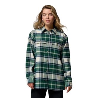 Columbia Blue Point Creek Shirt Jacket Womens Rain Forest Buffalo Check JAX1023
