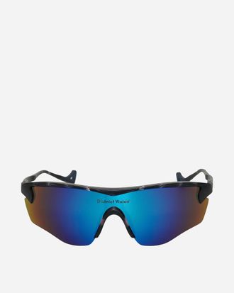 District Vision Junya Racer Sunglasses Navy Pink Mosaic / D+ Blue