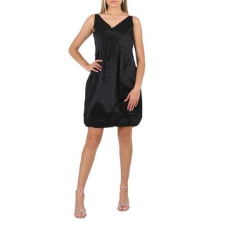 Burberry Black Satin Duchess Bubble Hem Leonor Dress, Brand Size 2 (US Size 0)