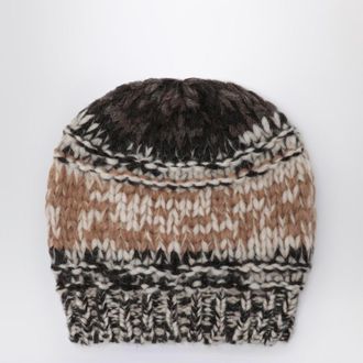 Roberto Collina Camel mouliné-effect beanie